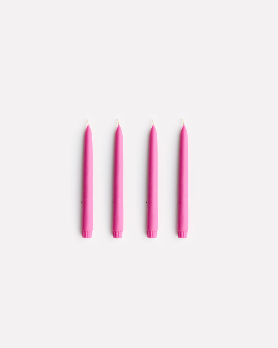 Twinkling Taper Candle Set in Fuchsia