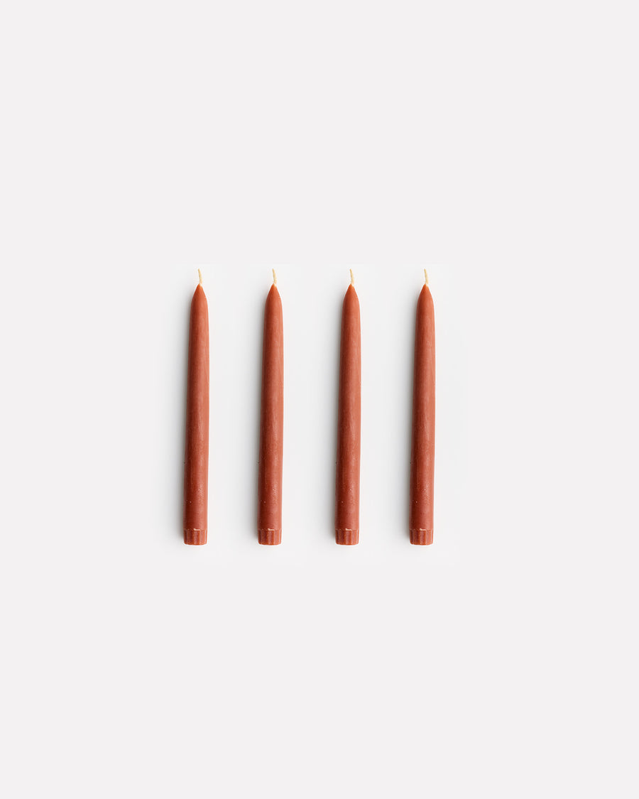 Twinkling Taper Candle Set in Terracotta