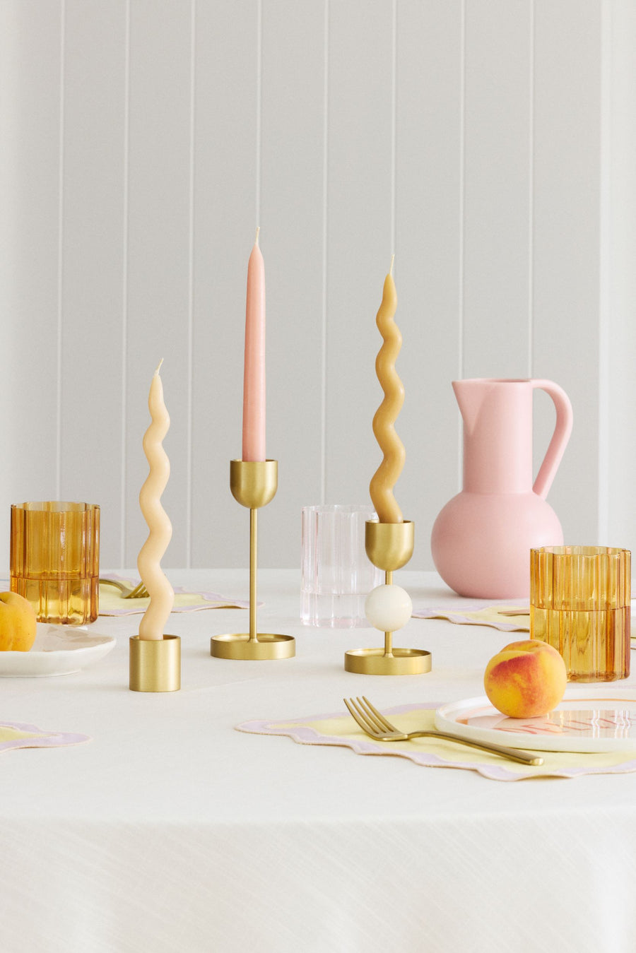 Twinkling Taper Candle Set in Sunday Brunch