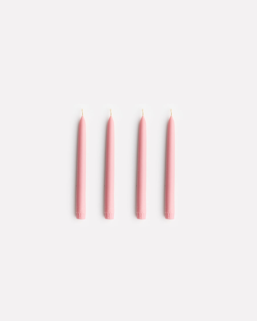 Twinkling Taper Candle Set in Baby Pink