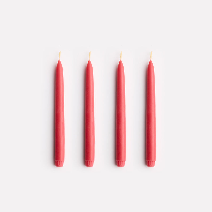 Twinkling Taper Candle Set in Coral