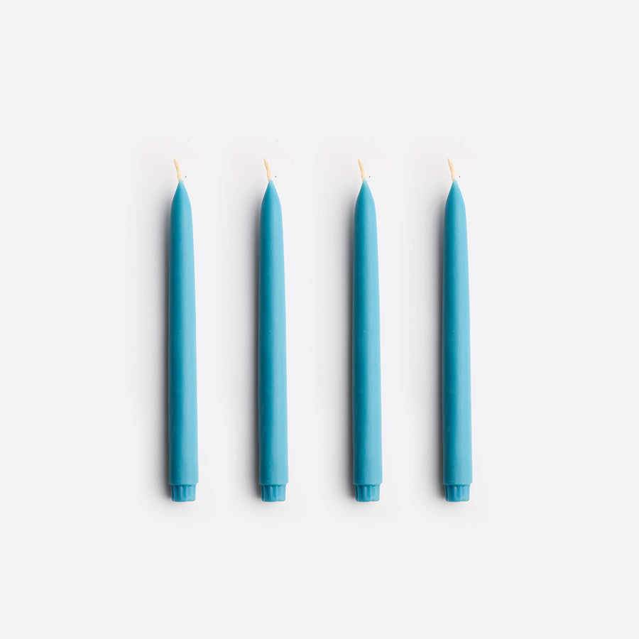 Twinkling Taper Candle Set in Coastal Blue