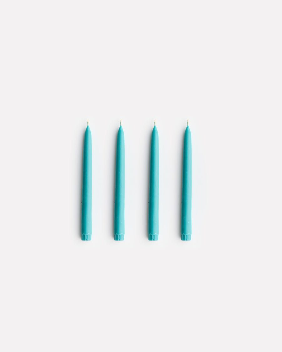 Twinkling Taper Candle Set in Turquoise