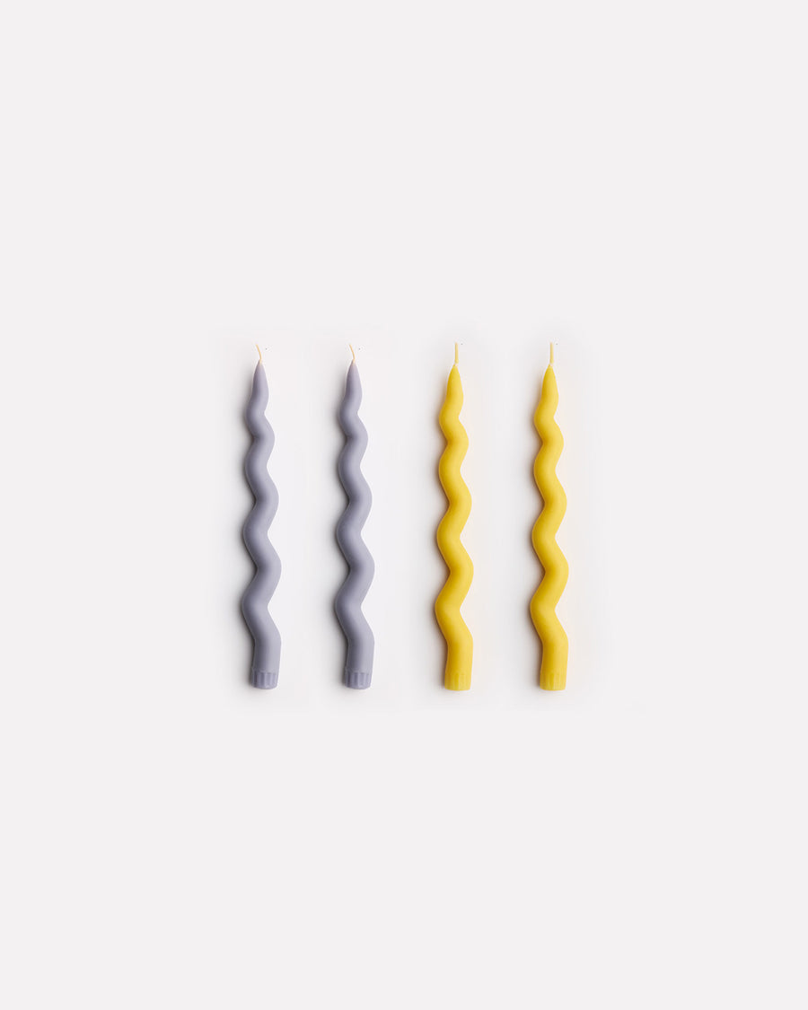 Wavy Taper Candle Set in Le Long Weekend